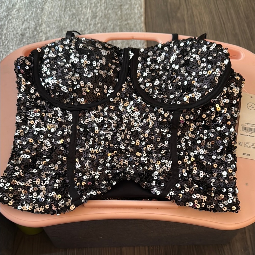 No Boundaries Black Sequin Tank Top